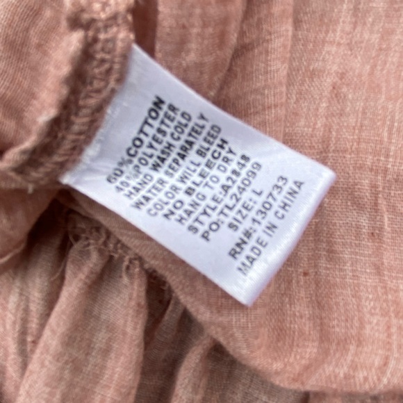 Umgee mauve pink lace tunic blouse sz large NWT trumpet sleeve w/ open back - Picture 14 of 14